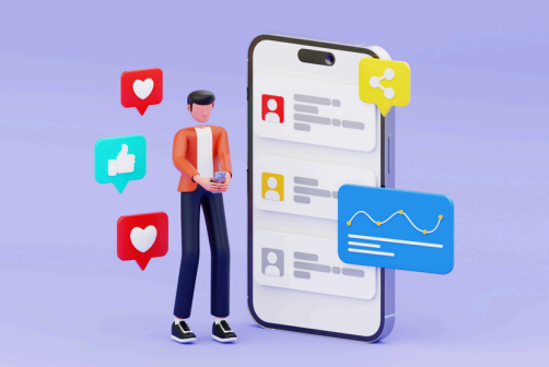 Social media engagement and analytics illustration
